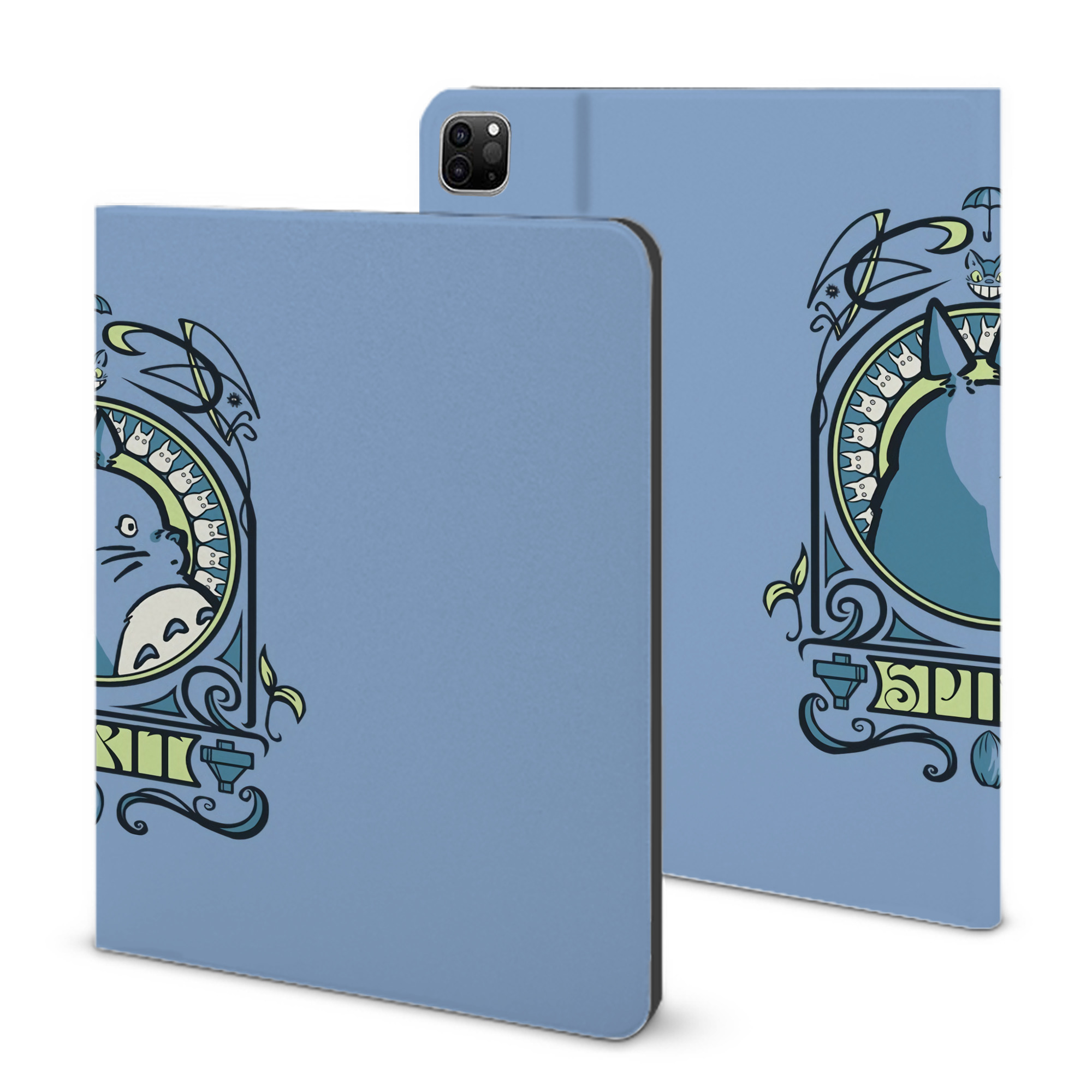 （画像用） となりのトトロ 草壁メイ 草壁サツキ My Neighbor Totoro Satsuki Kusakabe Mei Kusakabe IPad ケース ブック型 PUレザー TPU 耐衝撃 軽量 薄型 ペン収納なし 全面保護 IPad 各モデル対応